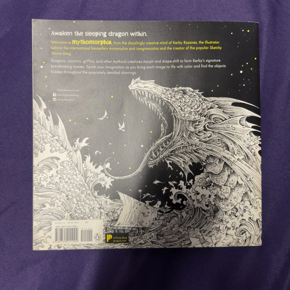 Mythomorphia Coloring Book by Kerby Rosanes Search Find Adult Coloring Challenge